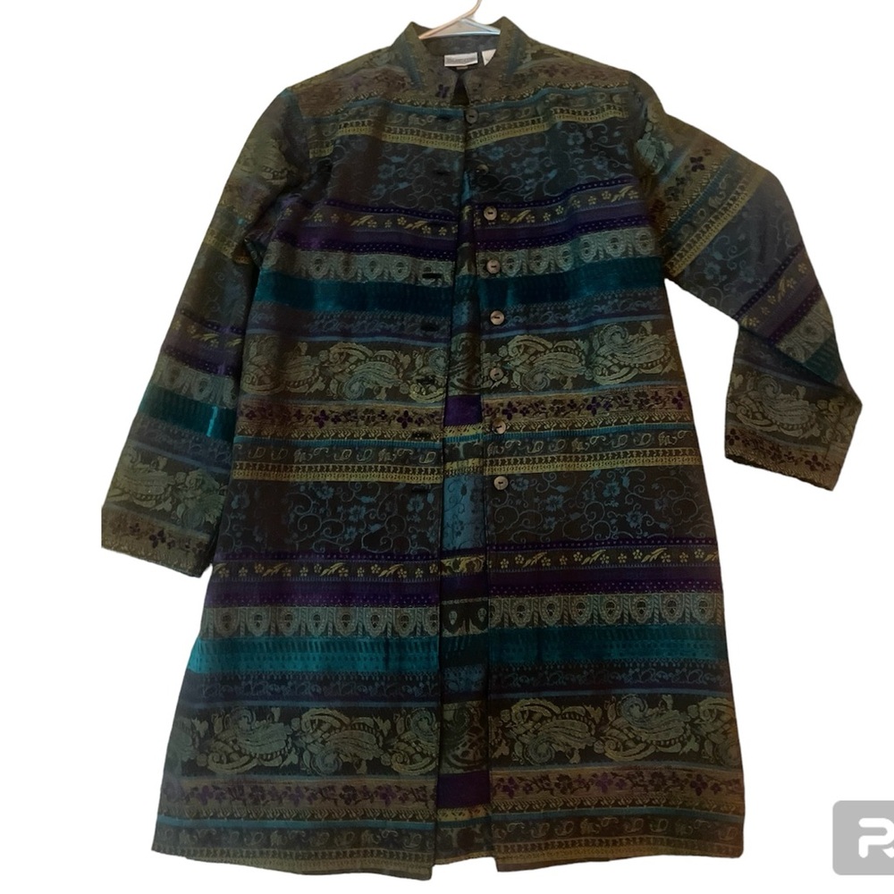 Vintage Chico’s Knee Length Tapestry Jacket small size 4 or 6 Chicos size 0